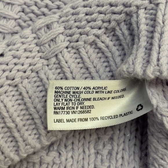 NEW Sandy Liang x Target Lilac Purple Pointelle Crochet Knit Pullover Sweater - Picture 8 of 9